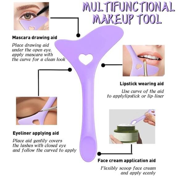 4Pcs Eyeliner Stencils Reusable Silicone Eyeliner guard(Purple) - Picture 3 of 7